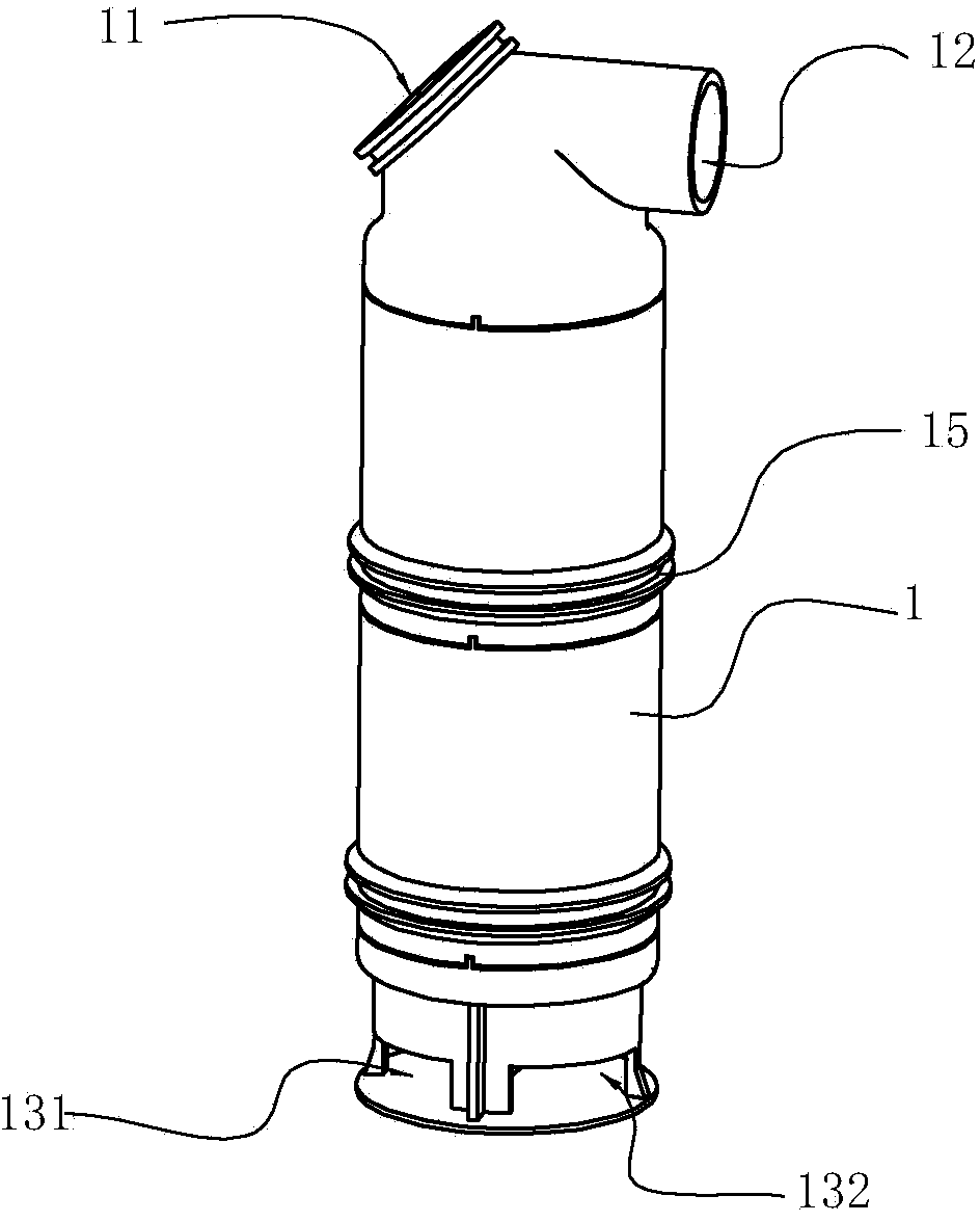 Gas-liquid separation device and hard surface cleaner with same