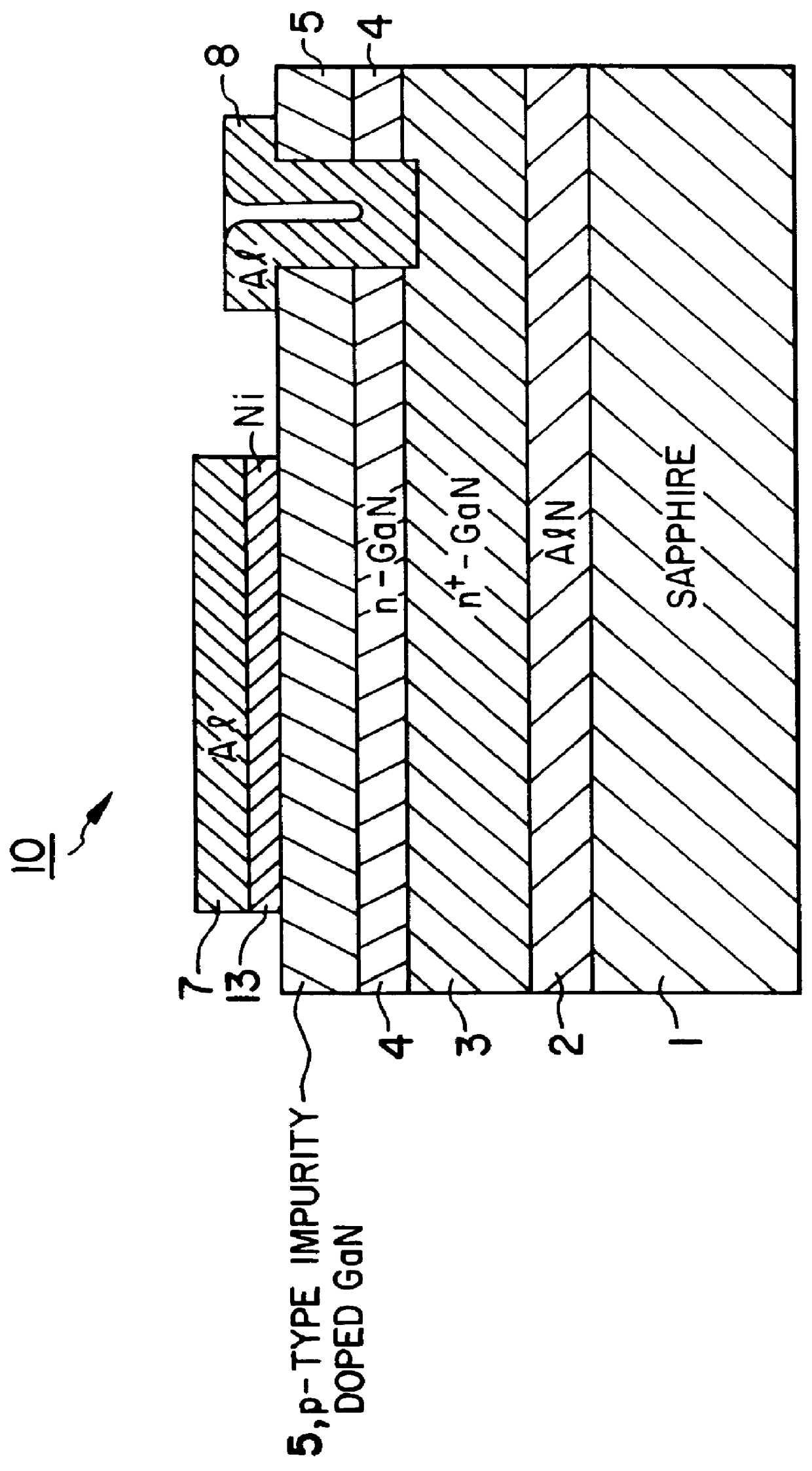 Light-emitting device of gallium nitride compound semiconductor