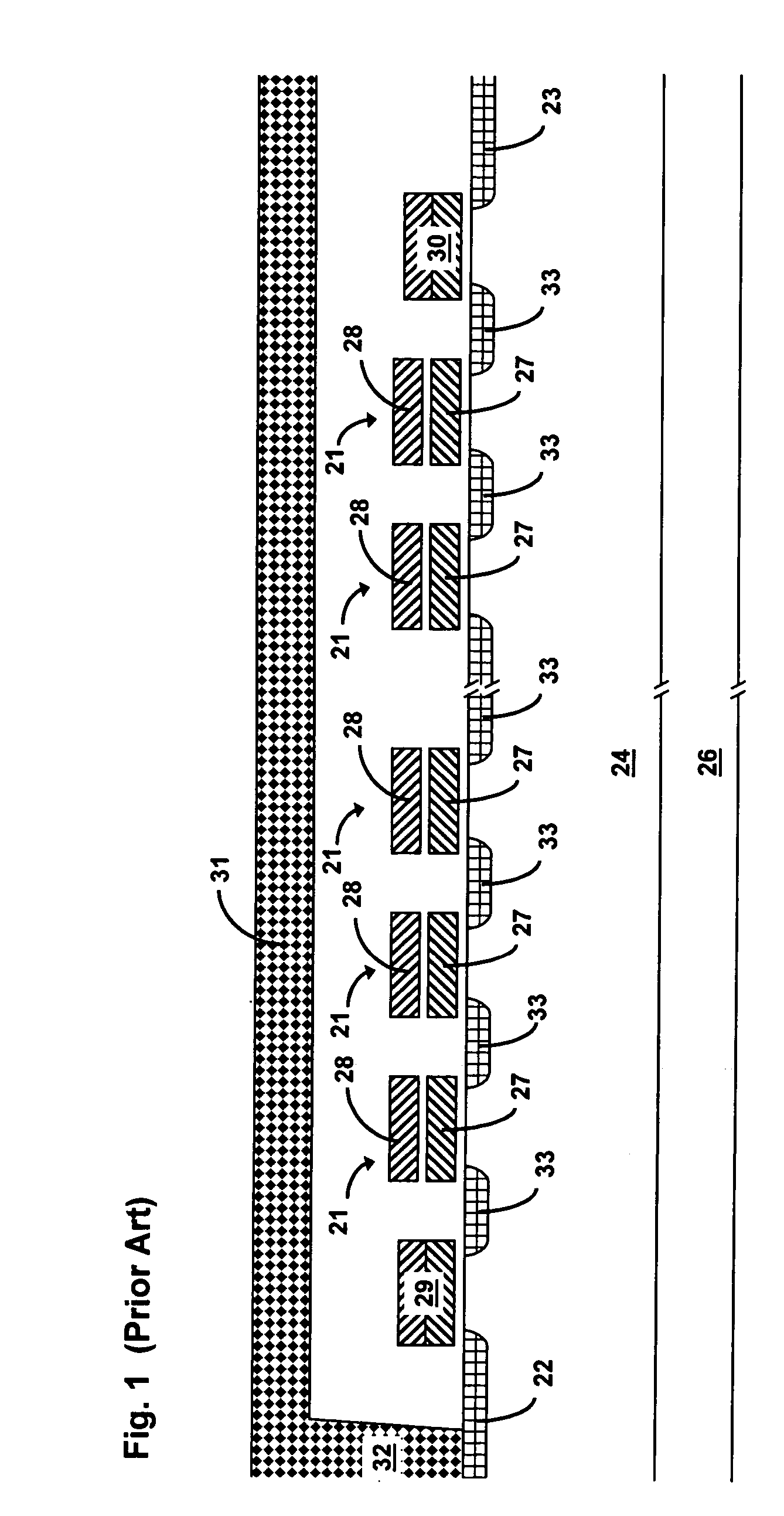 NAND flash memory with densely packed memory gates and fabrication process