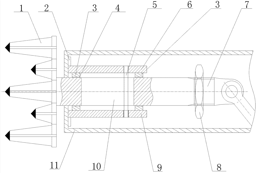 Digging and shovel impacting guide device of blocked coal shoveling machine