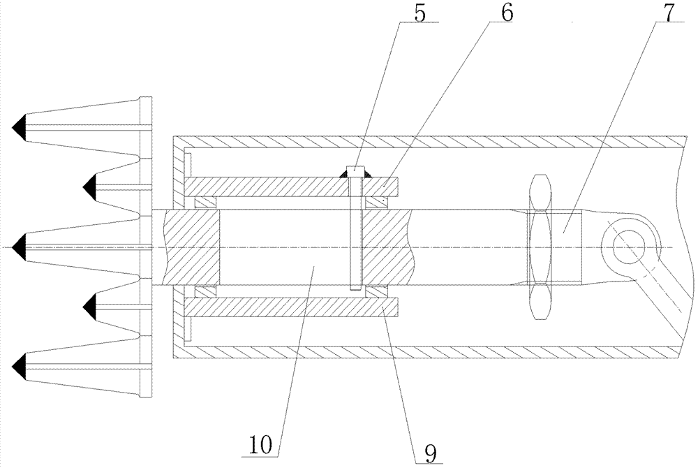 Digging and shovel impacting guide device of blocked coal shoveling machine