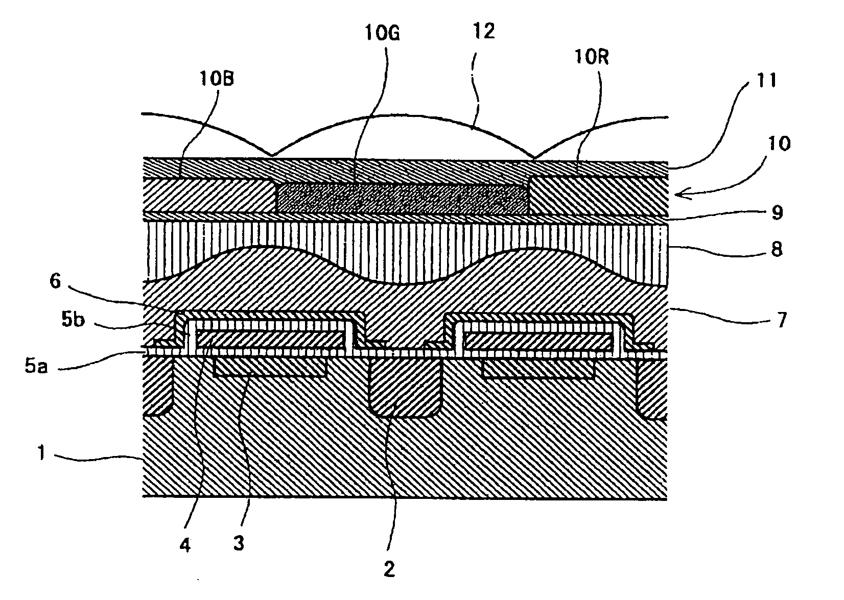 Colored photosensitive resin composition, and color filter array and solid-state image pickup device using the same