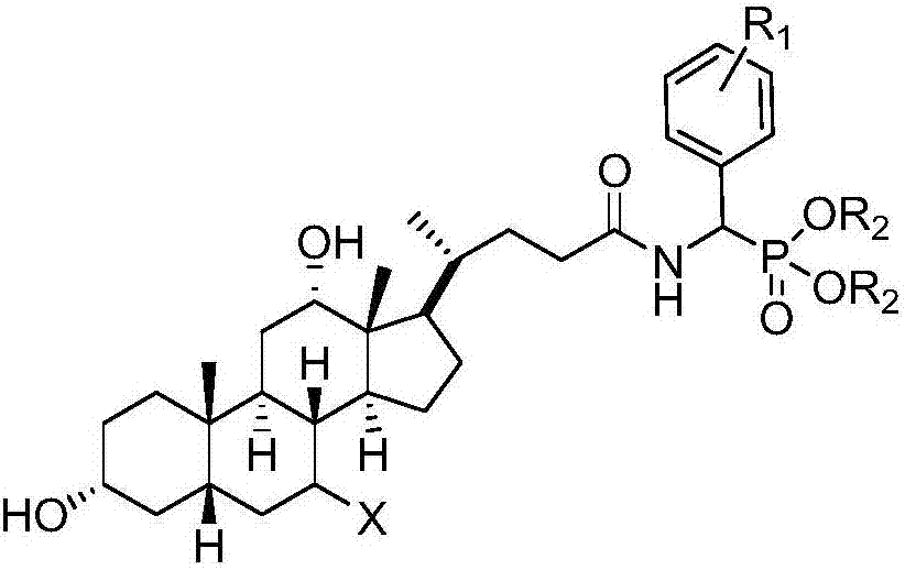 Cholic acid-α-aminophosphonate derivative and method for synthesizing the same