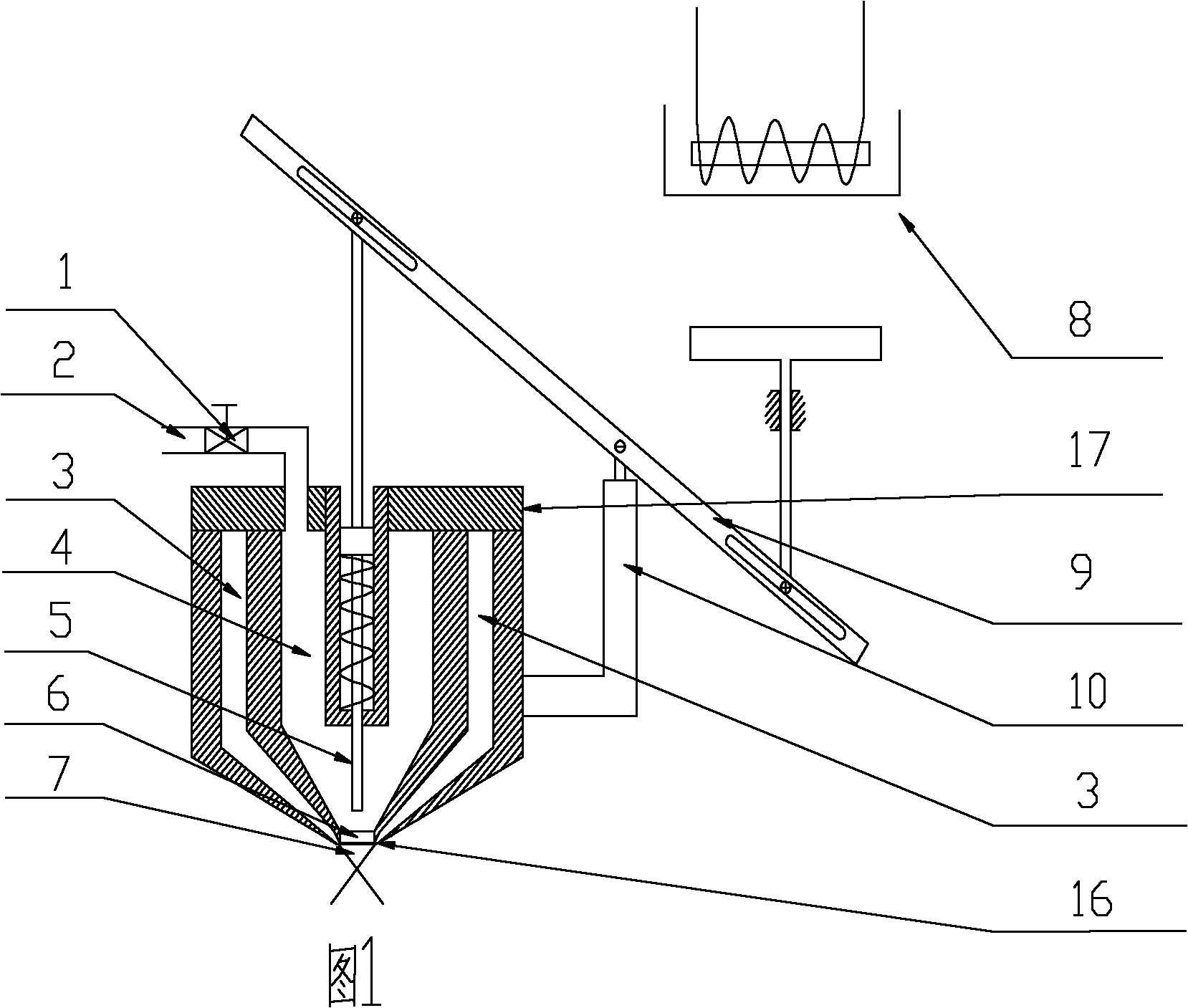 Lime slurry atomizing method and device for treating household waste incineration smoke