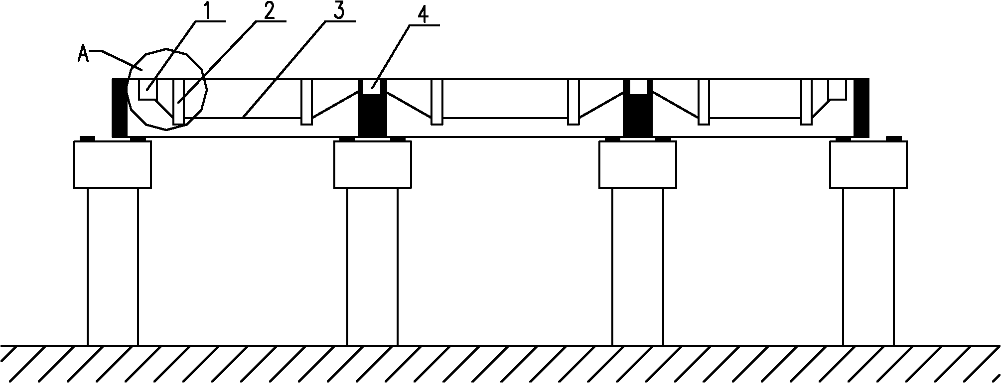 Construction technology for simply supported and continuously supported external prestressed continuous beam bridge T-shaped section