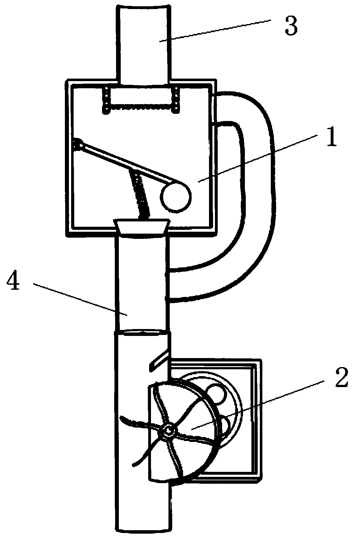 Rainwater pipeline gravitational potential energy power generation device based on ratchet wheel clutch