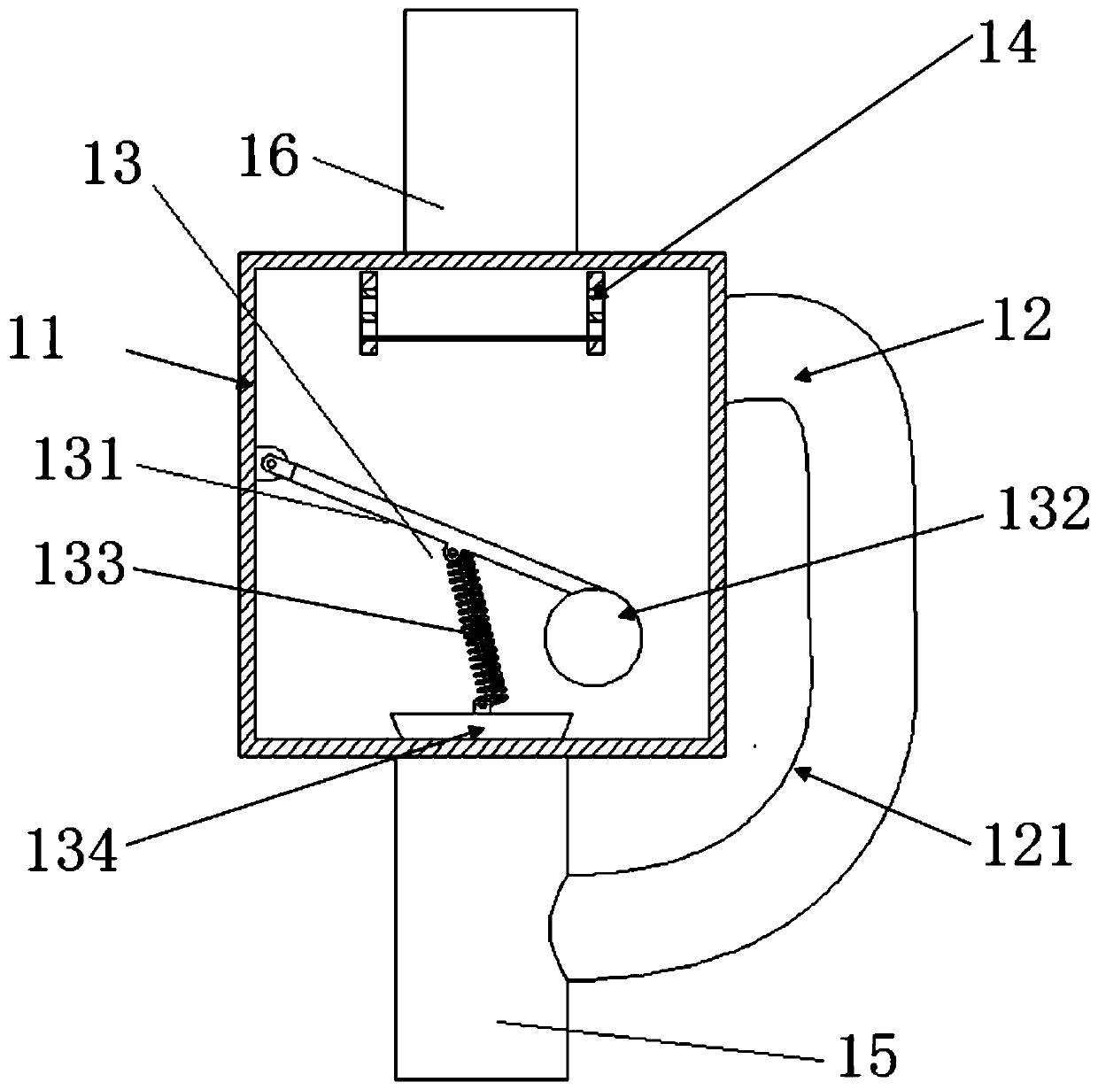 Rainwater pipeline gravitational potential energy power generation device based on ratchet wheel clutch