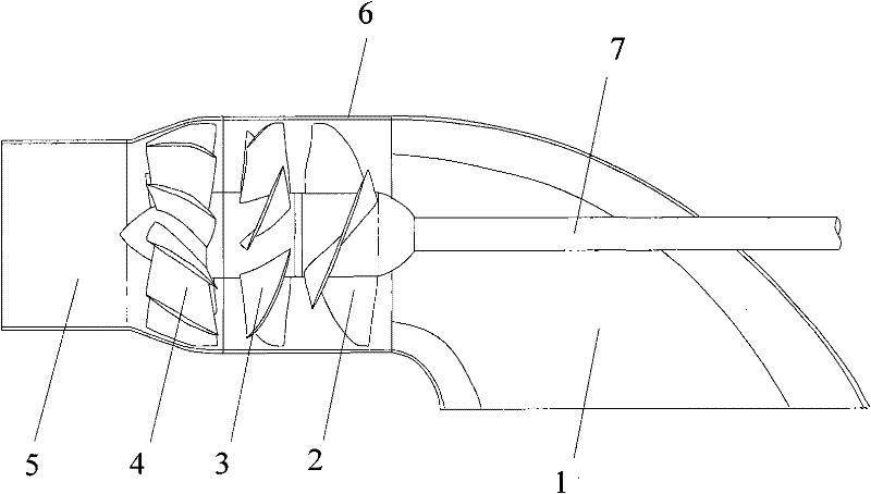 Serial axial-flow water jet propulsion pump