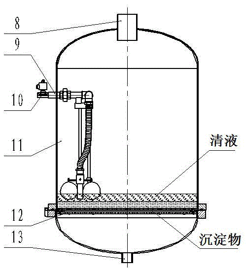 Upper discharge device of filtering tank