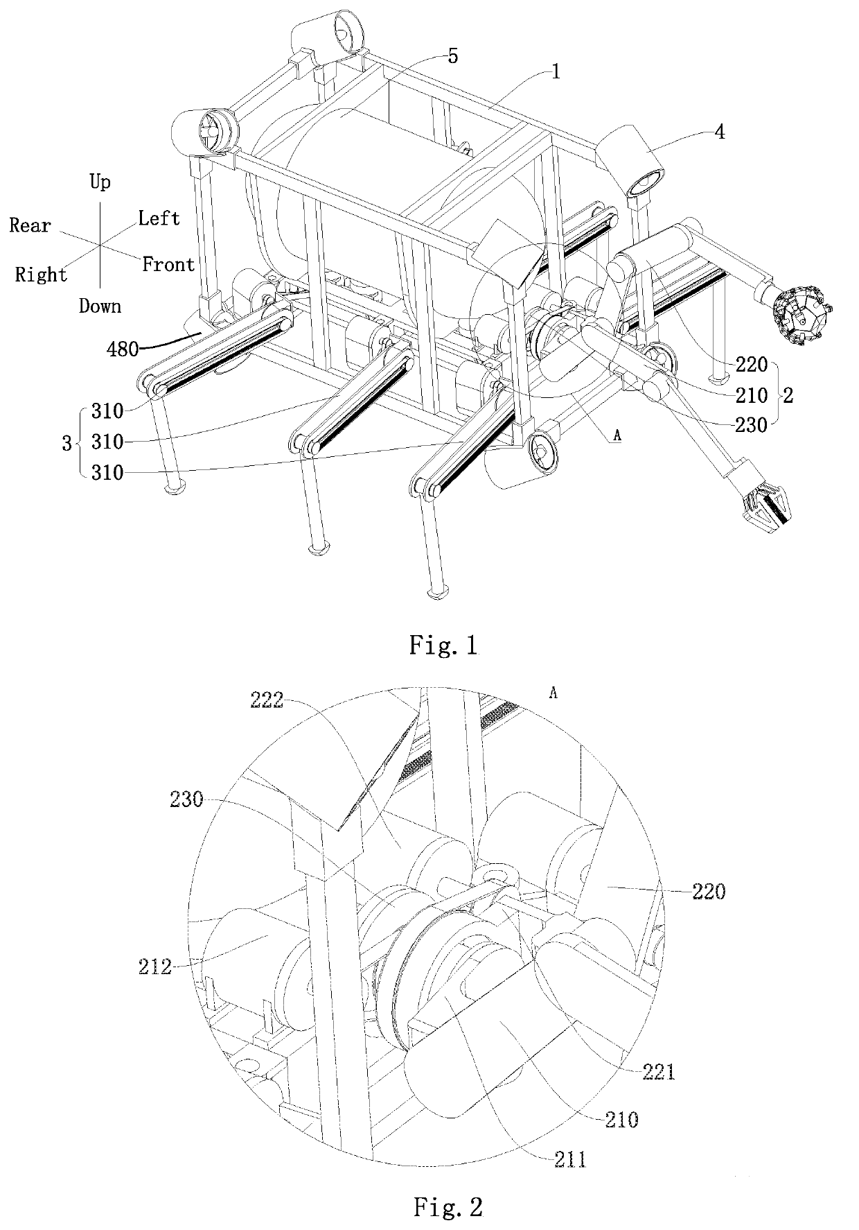 Leg-arm-paddle composite underwater robot