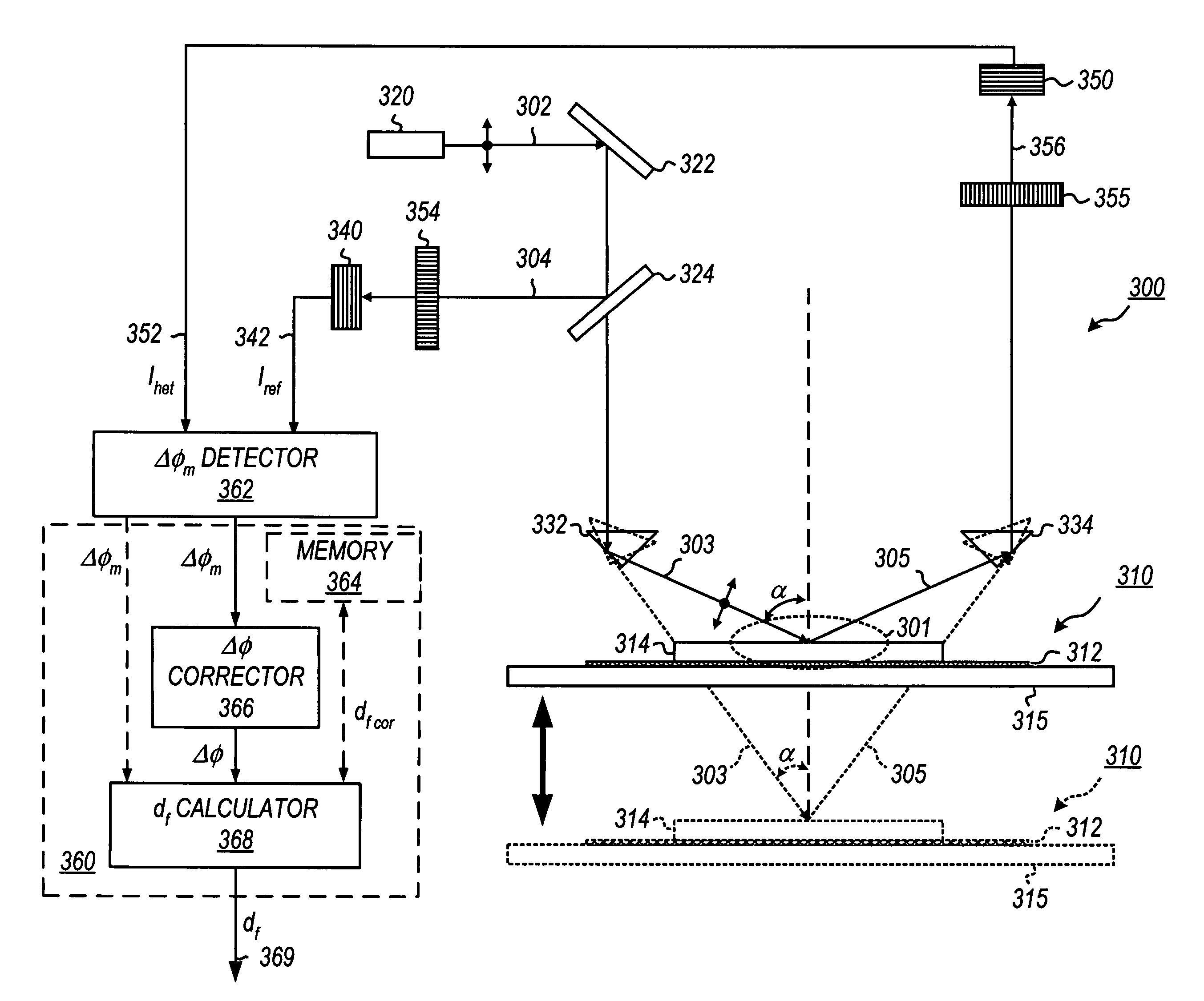 Heterodyne reflectometer for film thickness monitoring and method for implementing