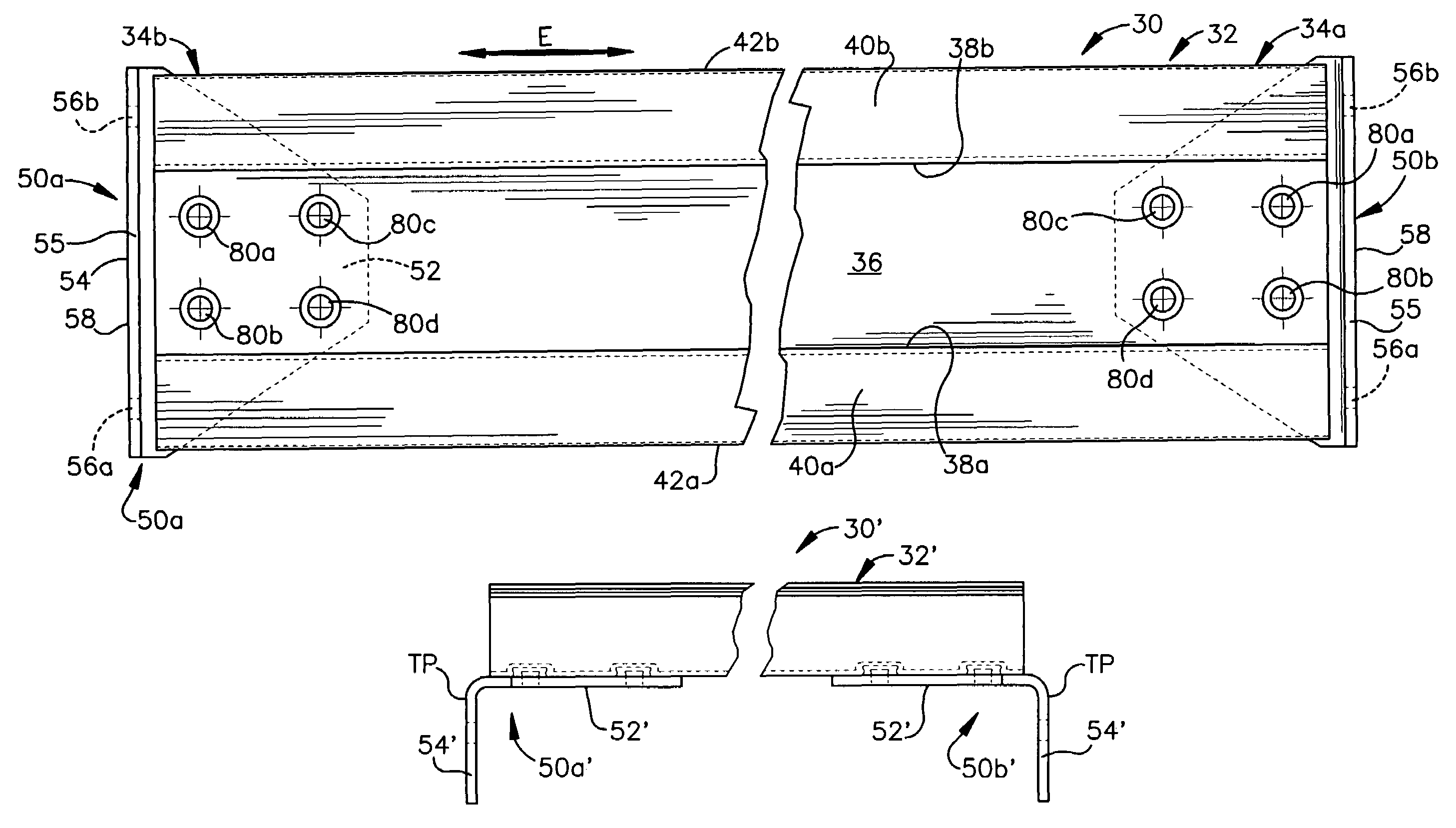 Trailer roof bow with clinched end pieces