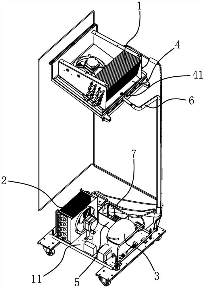 Defrosting water collecting and evaporating system for cabinet freezer