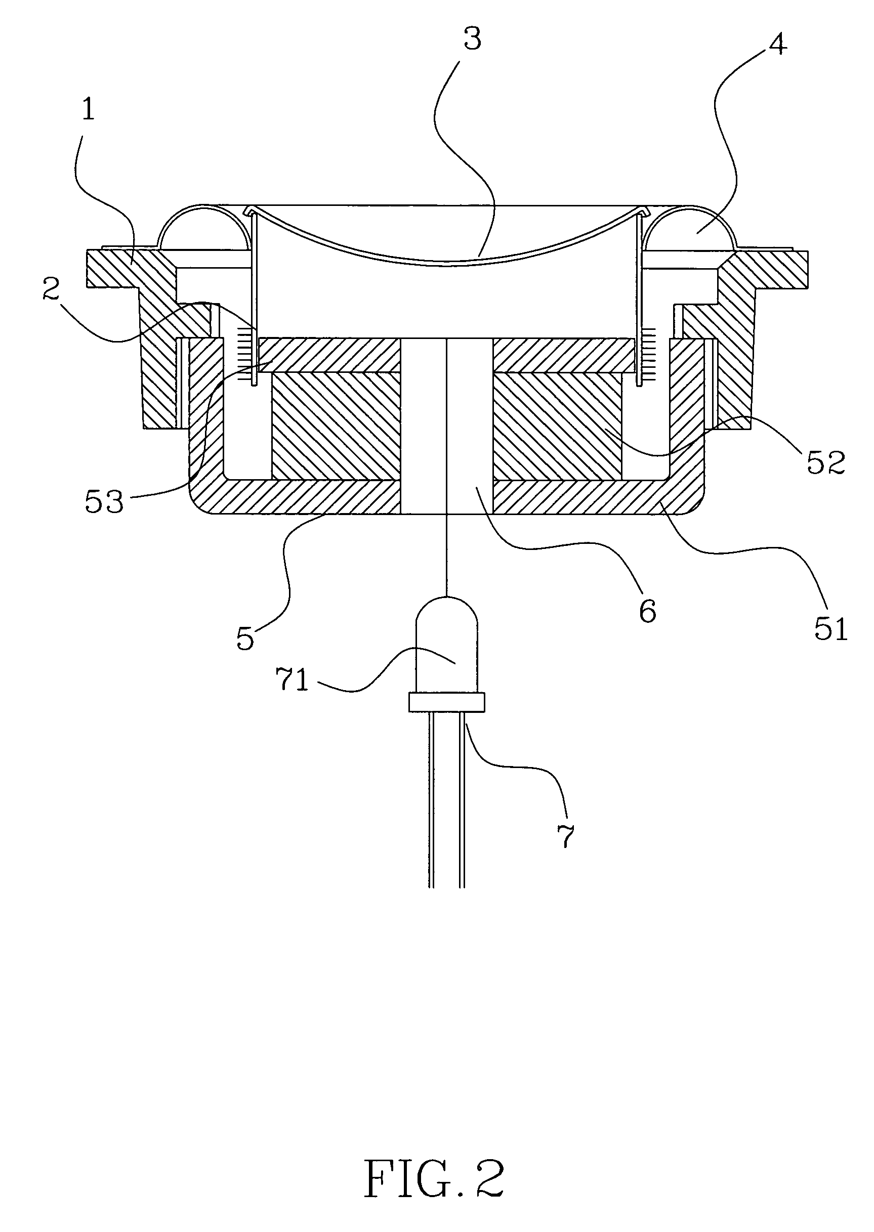 Loudspeaker structure with a lighting effect