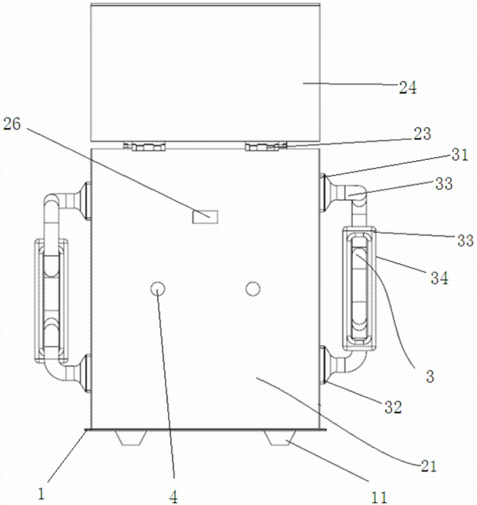 Noise absorbing device for vacuum pump