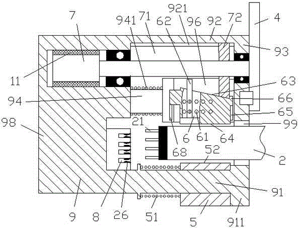 Power supply unit provided with metal elastic piece and damping block and used for flexible circuit