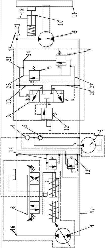 Walking hydraulic system of concrete pavement sympathetic vibration rock crushing plant