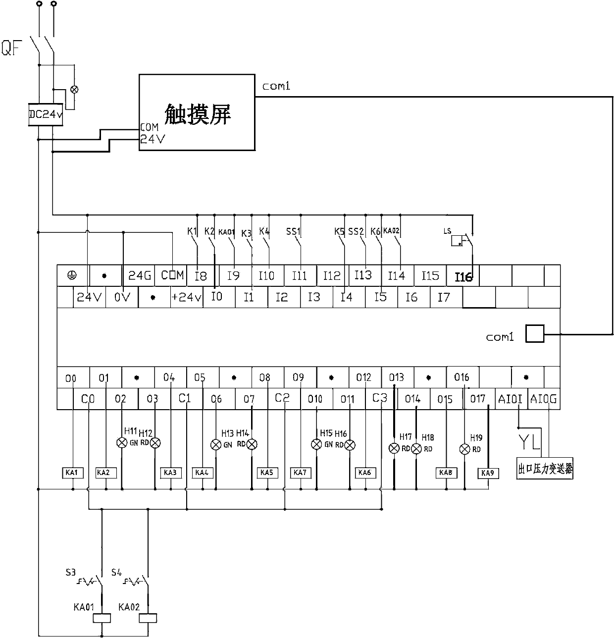 PLC intelligent double control firefighting pressurization pressure-stabilizing water supply device