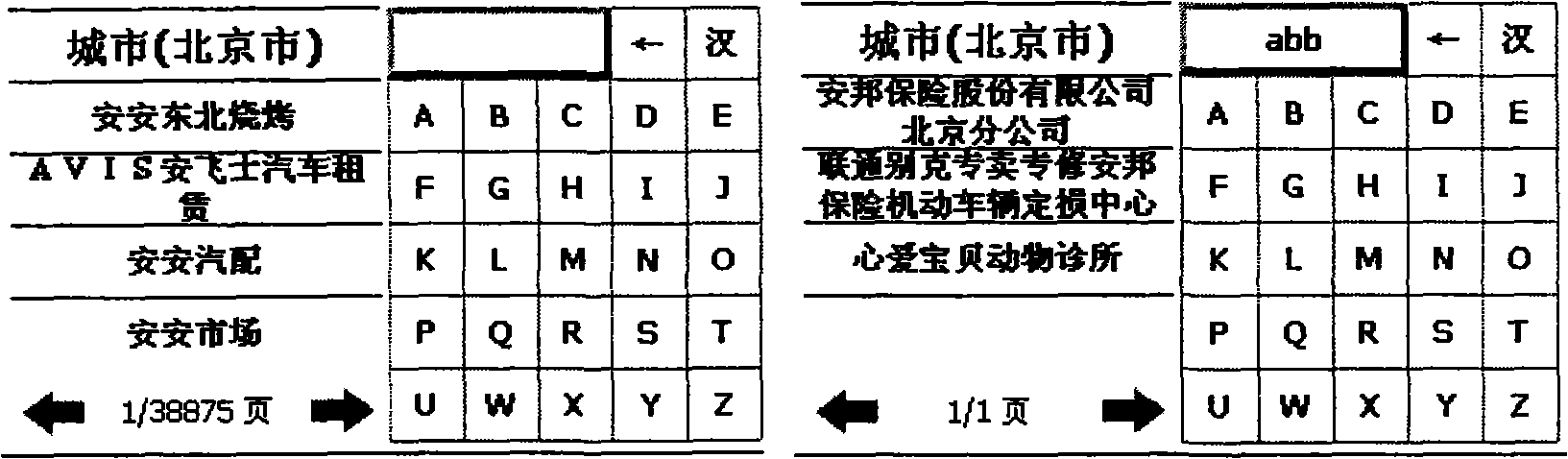 Method for quickly searching interested point information in navigation system for vehicles