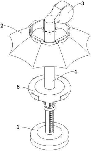 Municipal lighting equipment for sheltering pedestrians from rain