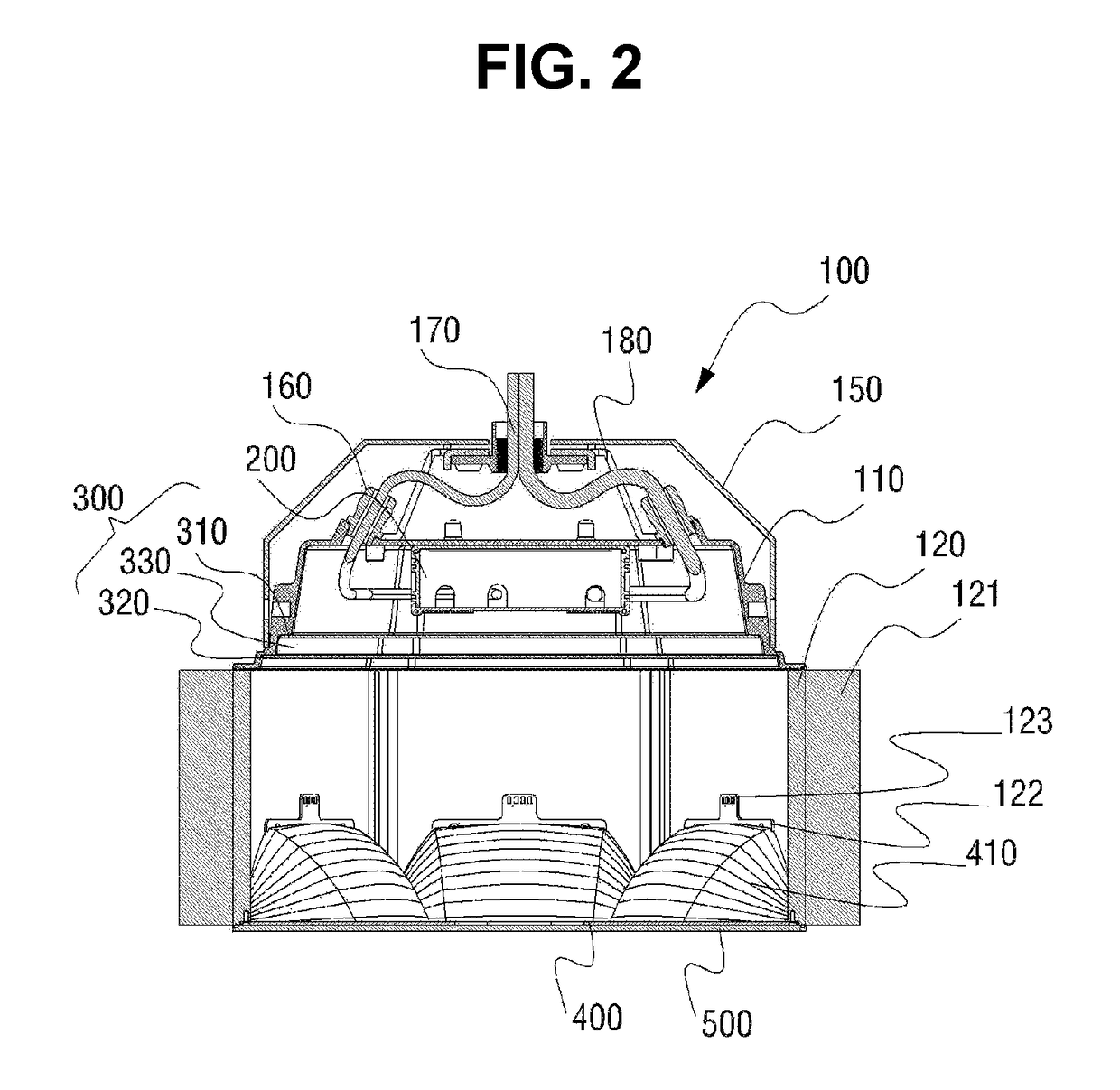 LED illumination device for spotlighting