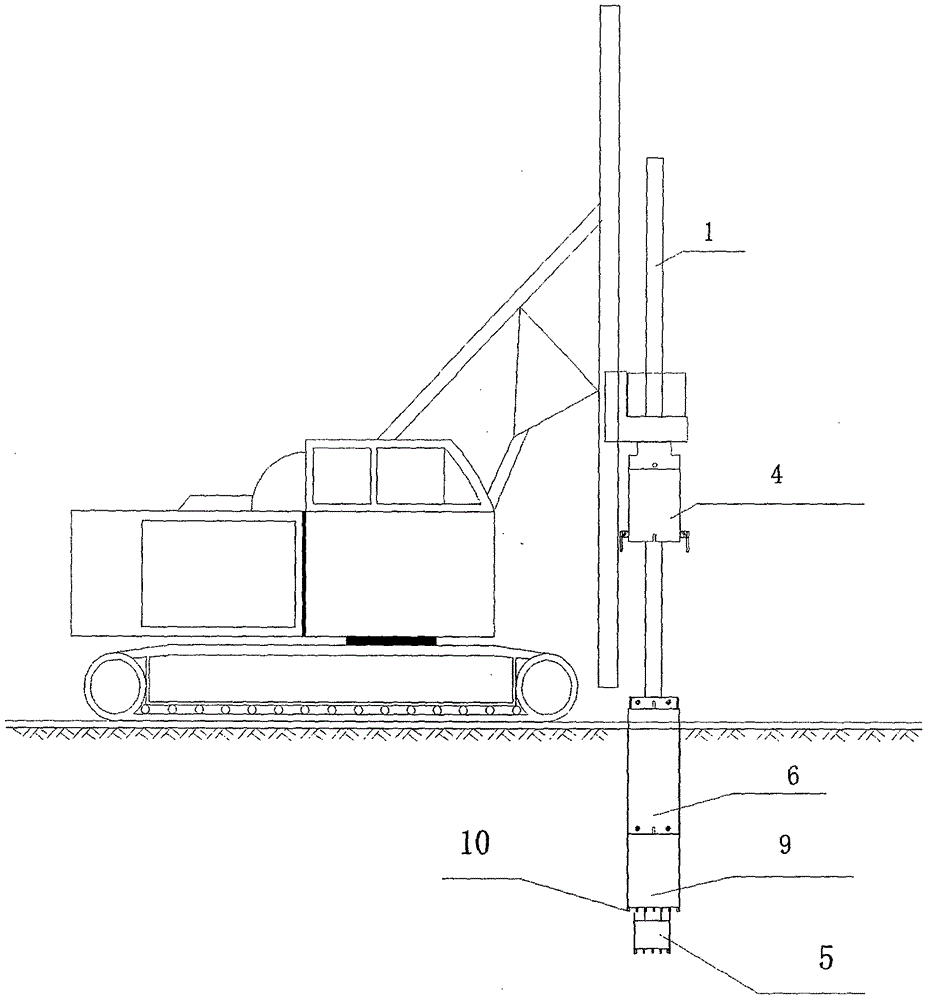 Bridge pile foundation rotary excavating drilling rig cutting type whole guard barrel follow-up pile forming construction method and system