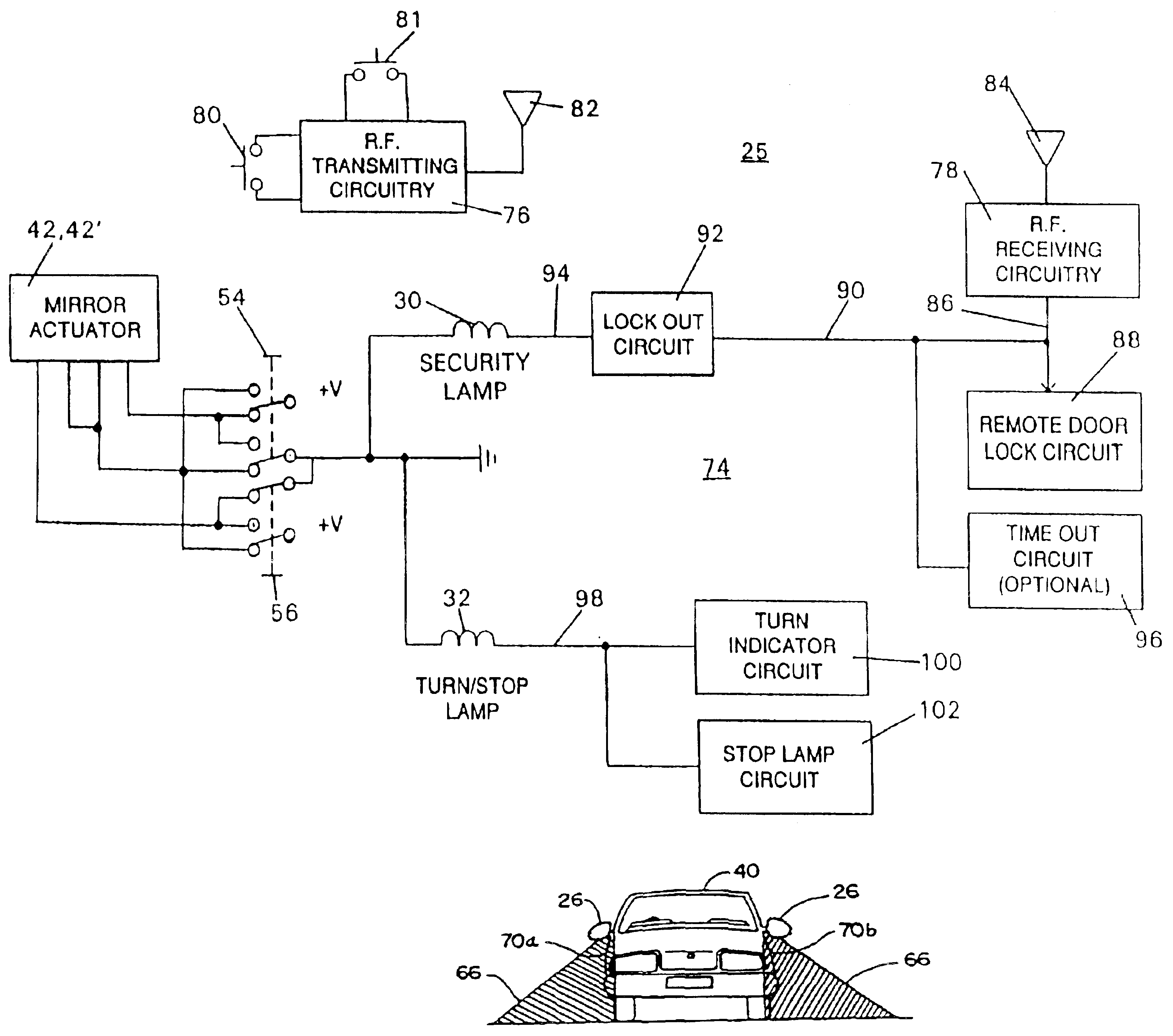 Security lighted exterior rearview mirror system for a vehicle