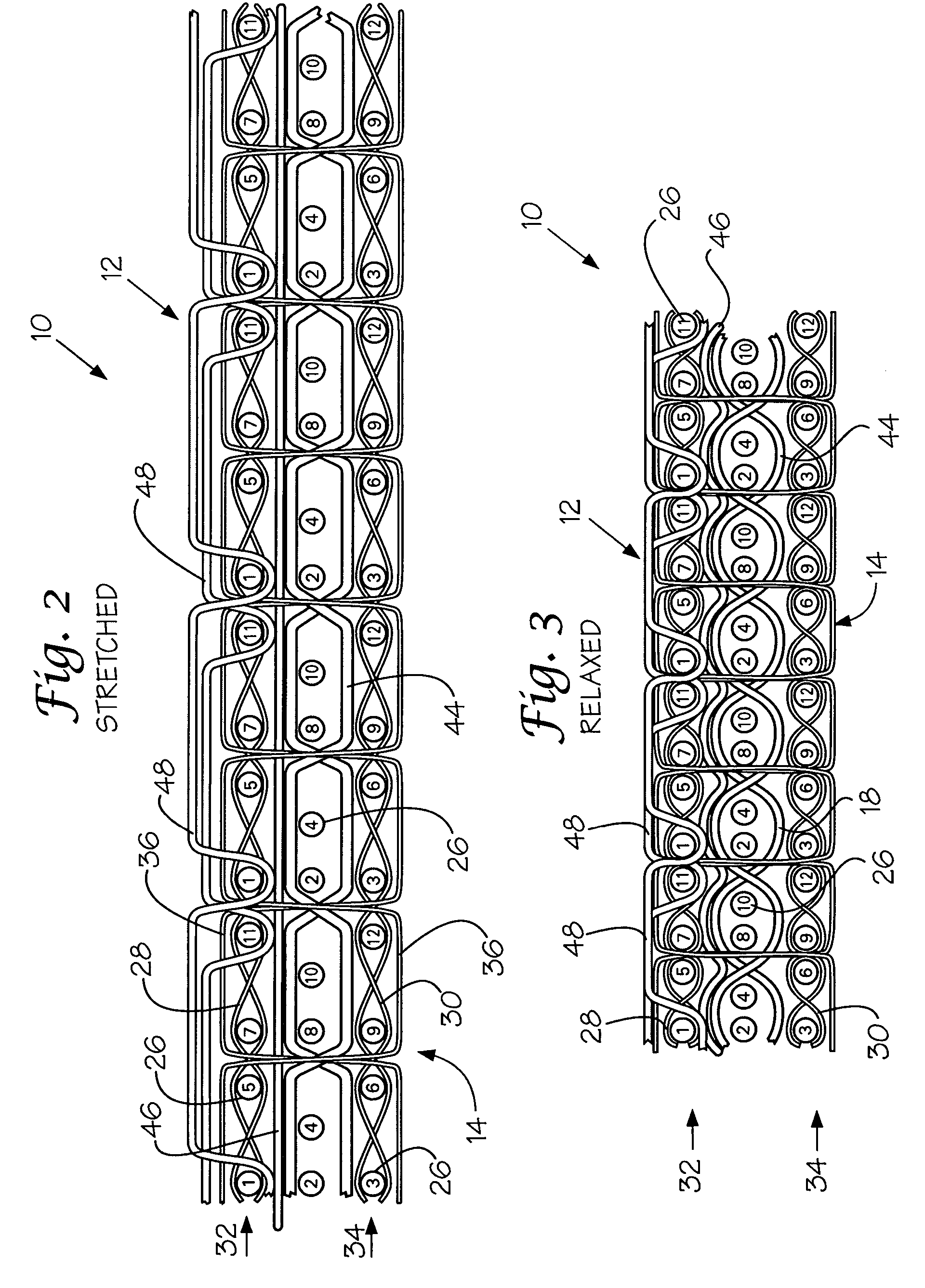 Elastic fabric with sinusoidally disposed wires