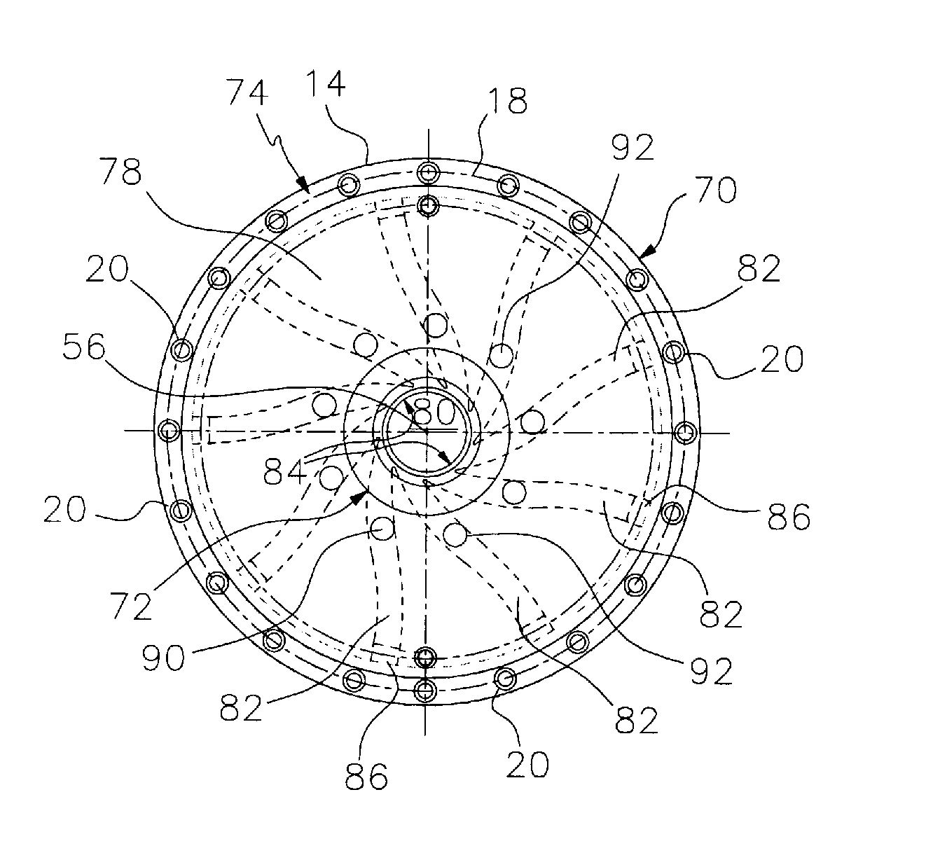 Pressure reducing rotor assembly for a pump