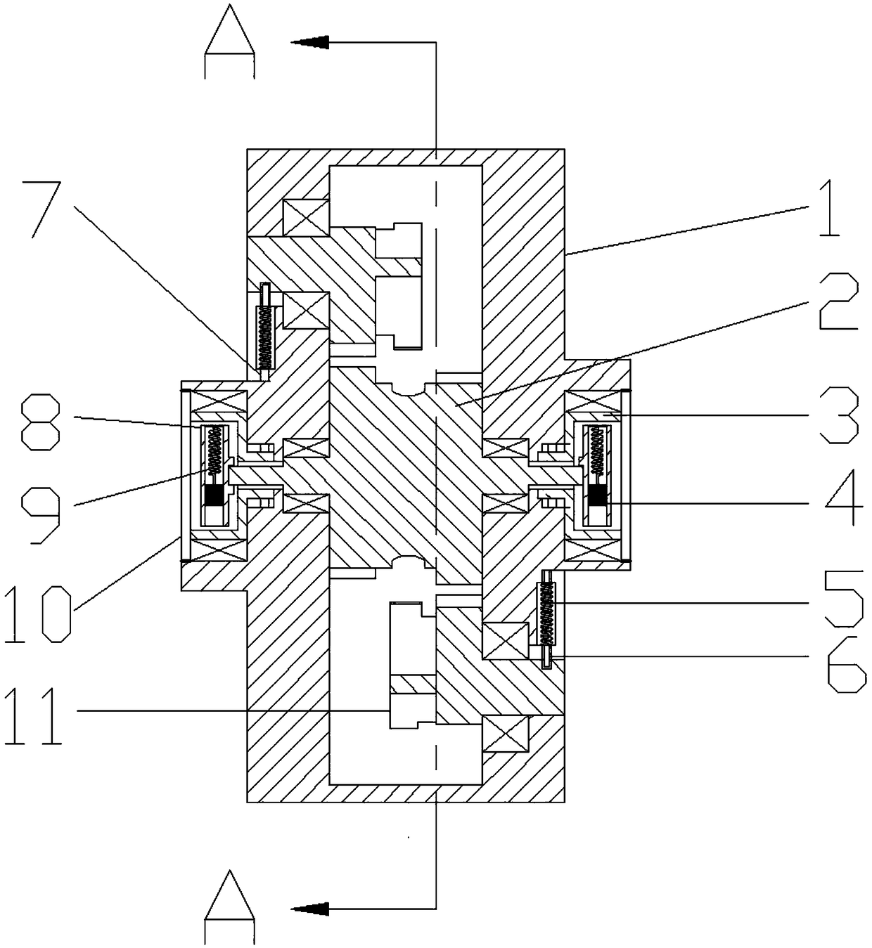 Bidirectional overspeed self-locking traveling block