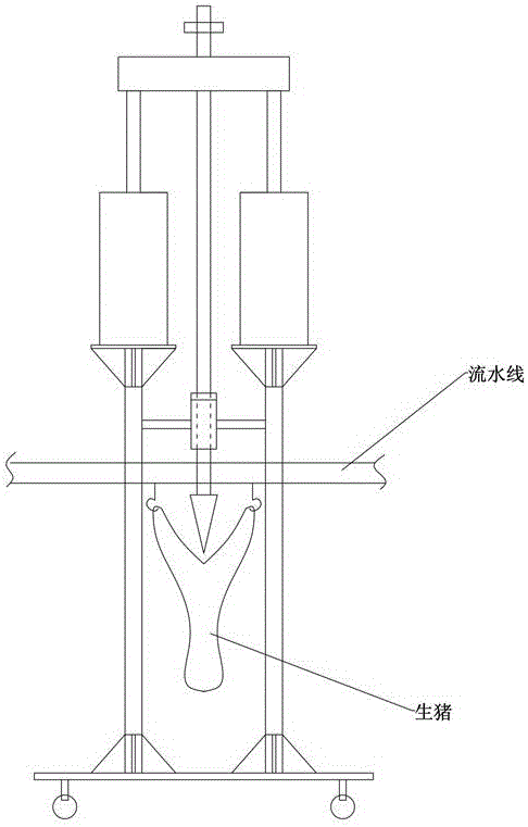 Live pig splitting machine