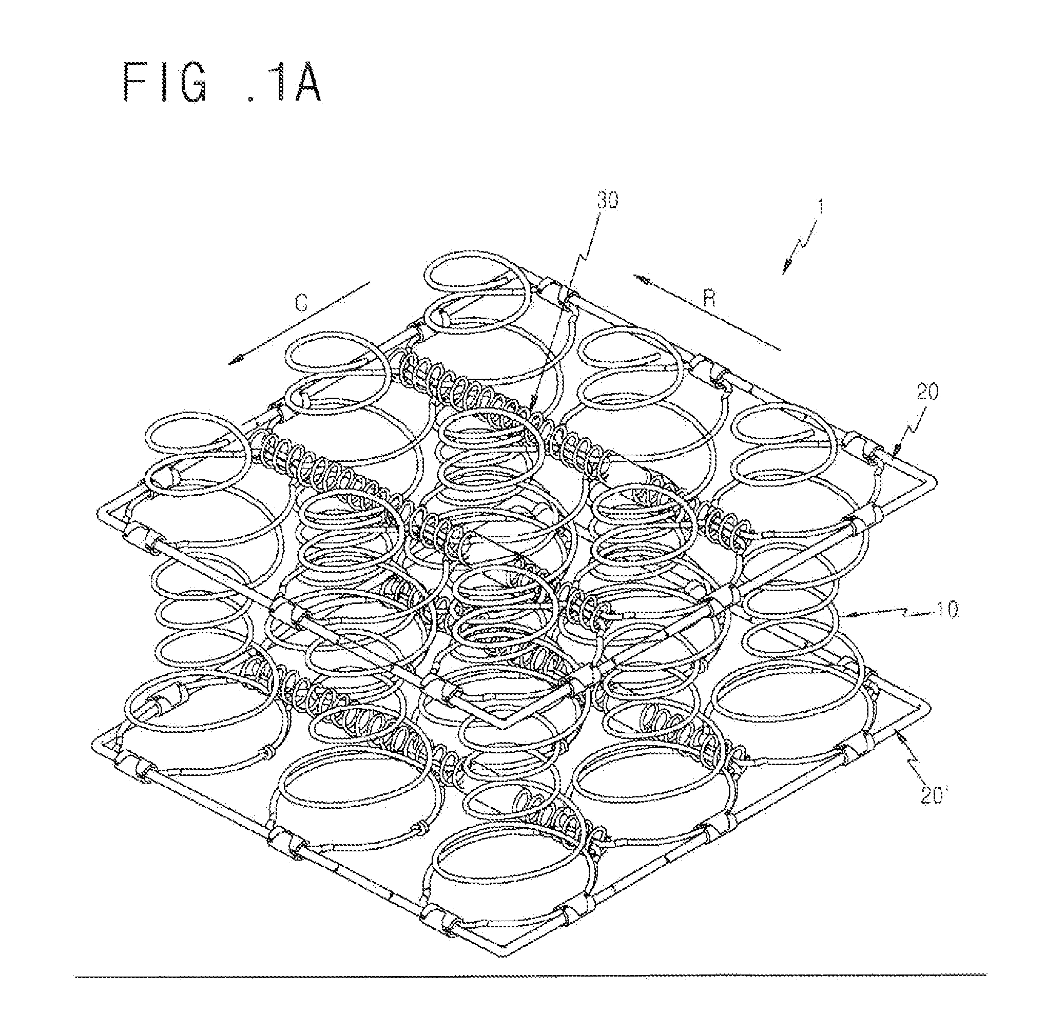 High tension coil-spring for bed mattress having means for preventing frictional noise