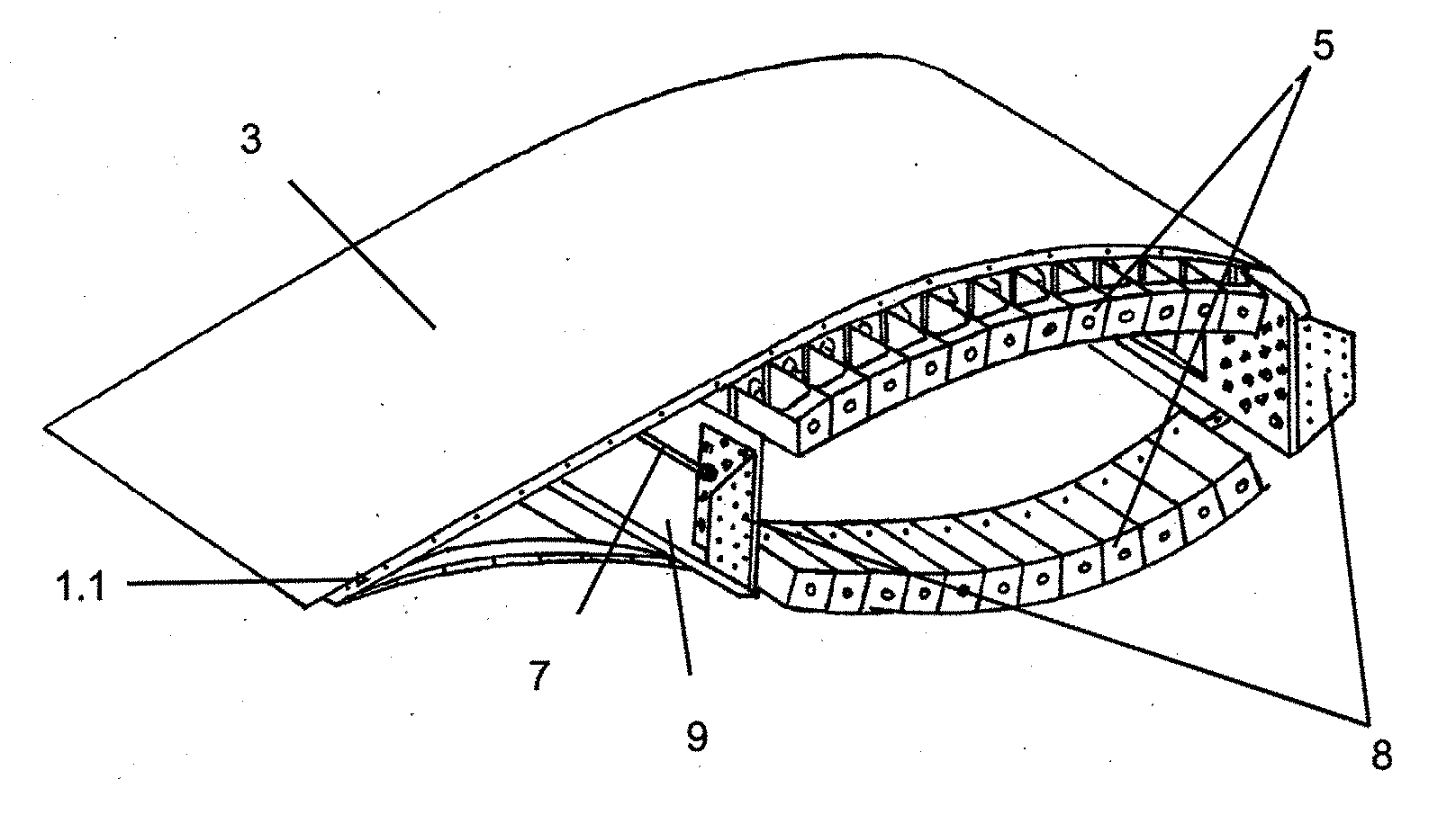 Lightning protection system for sectional blades