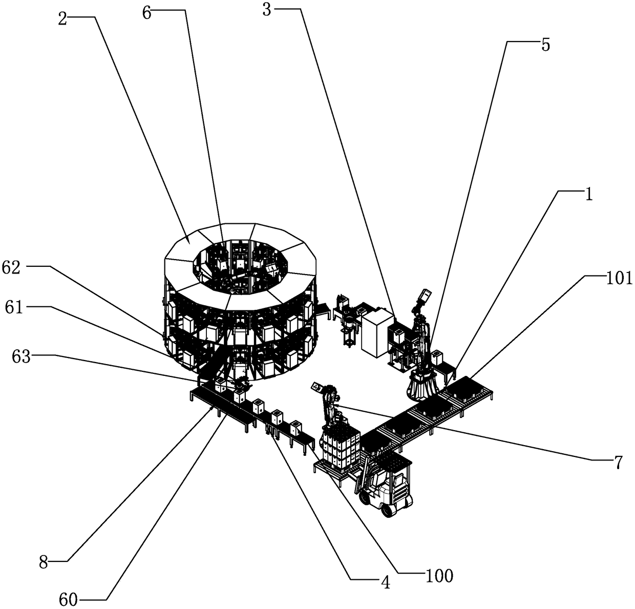 Automatic refrigerant filling production line and filling method thereof