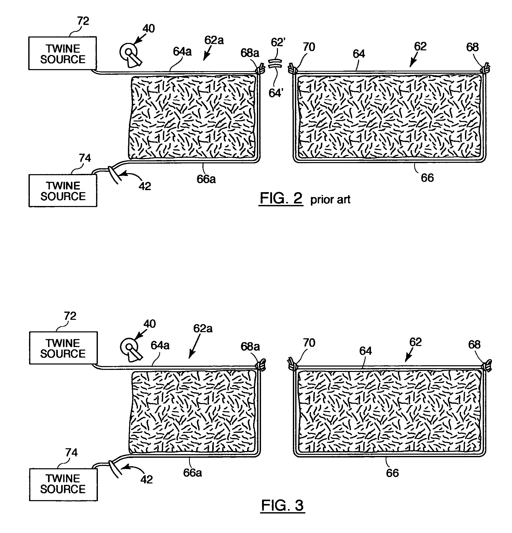 Double knotting system for an agricultural baler