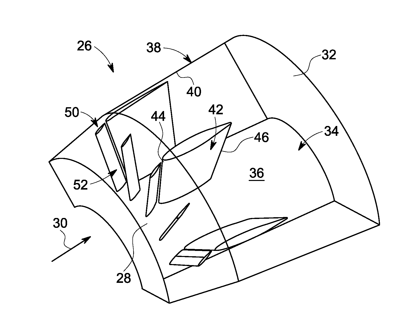 Flow manipulating arrangement for a turbine exhaust diffuser