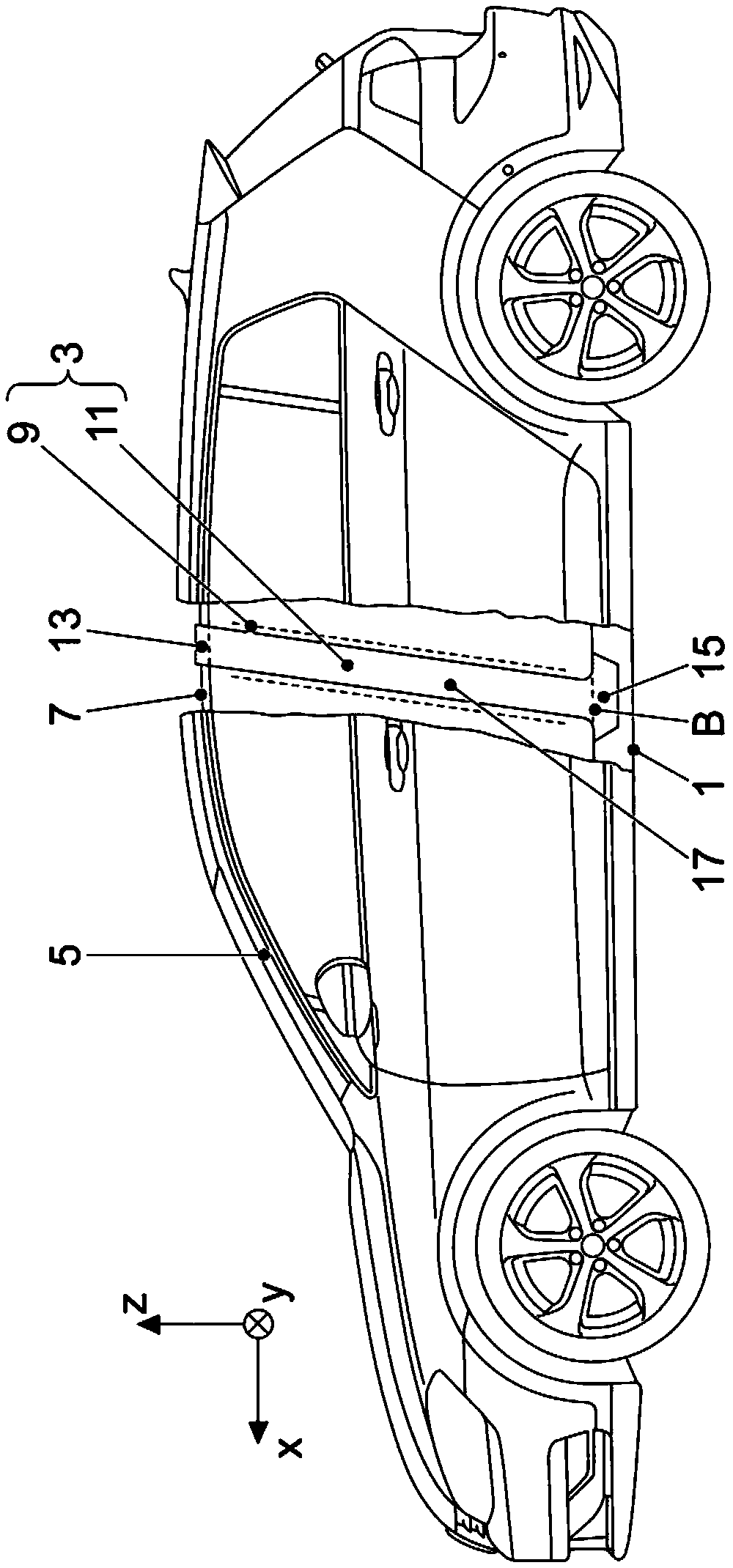 Vehicle body structure used for vehicle