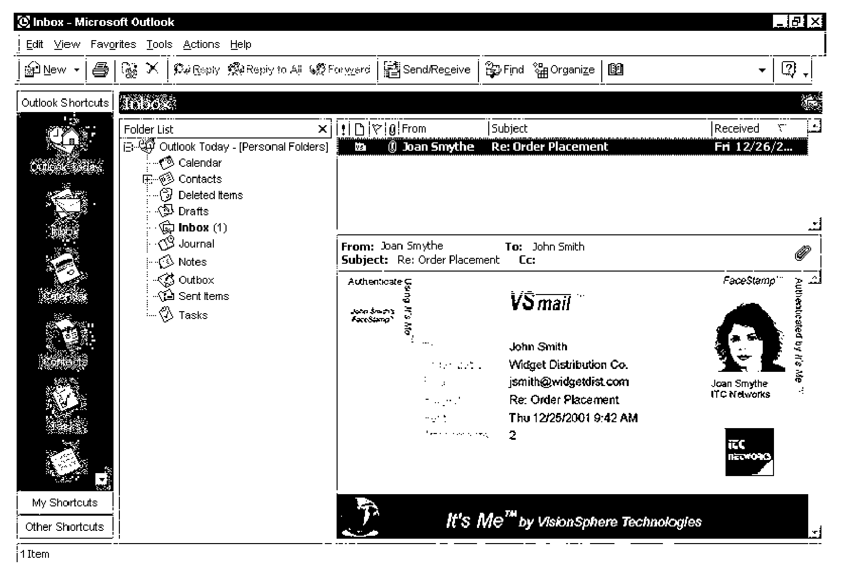 System for transmitting secure data between a sender and a recipient over a computer network using a virtual envelope and method for using the same