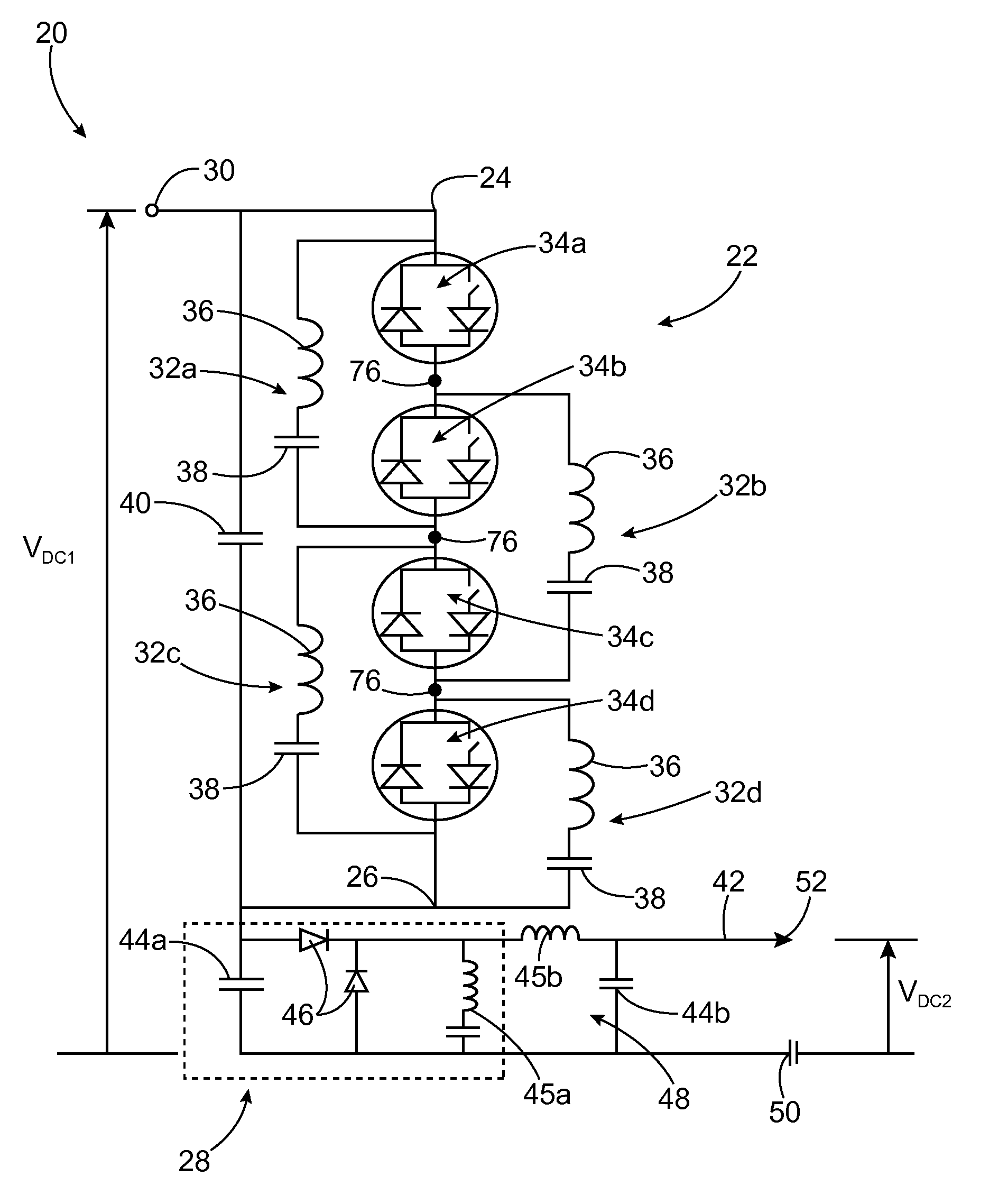 High Voltage DC/DC Converter With Cascaded Resonant Tanks