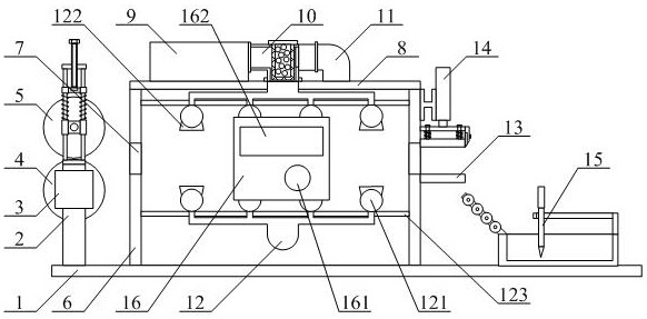 An intelligent rubber tire hot film air-drying roller device