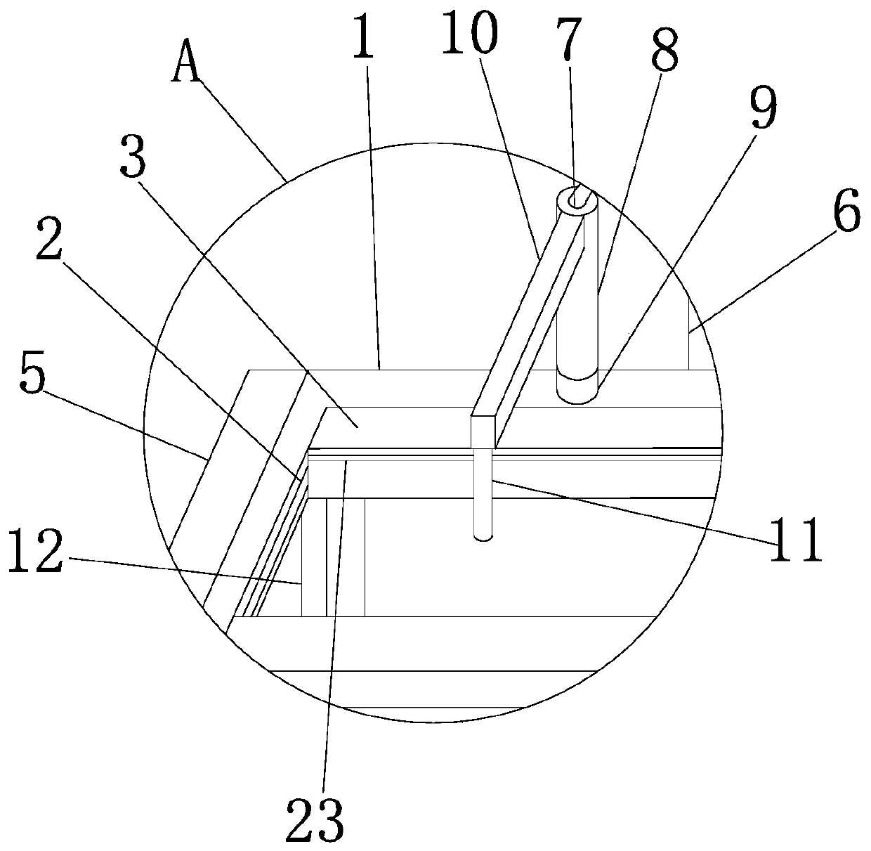 Product packaging material pressing device facilitating material taking