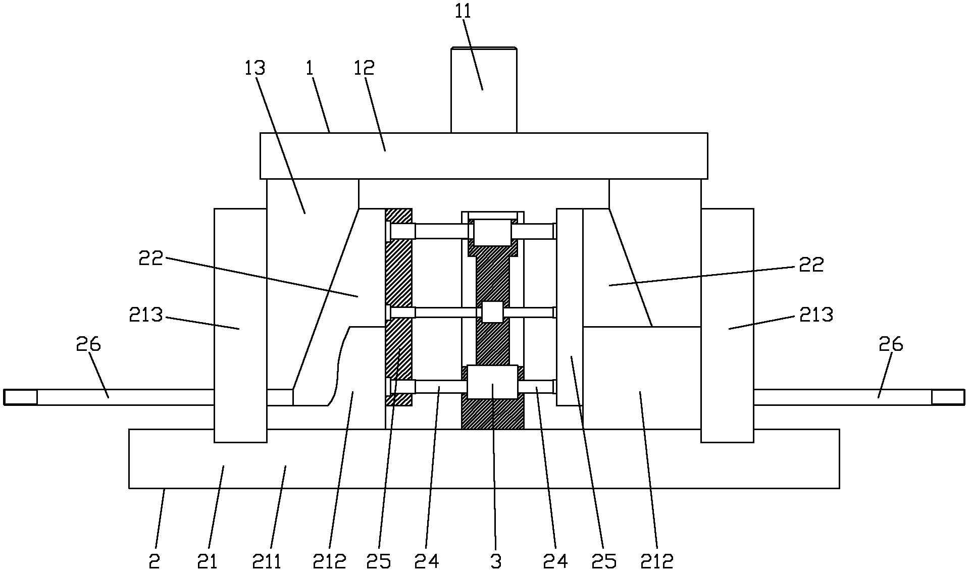 Engine base punching die