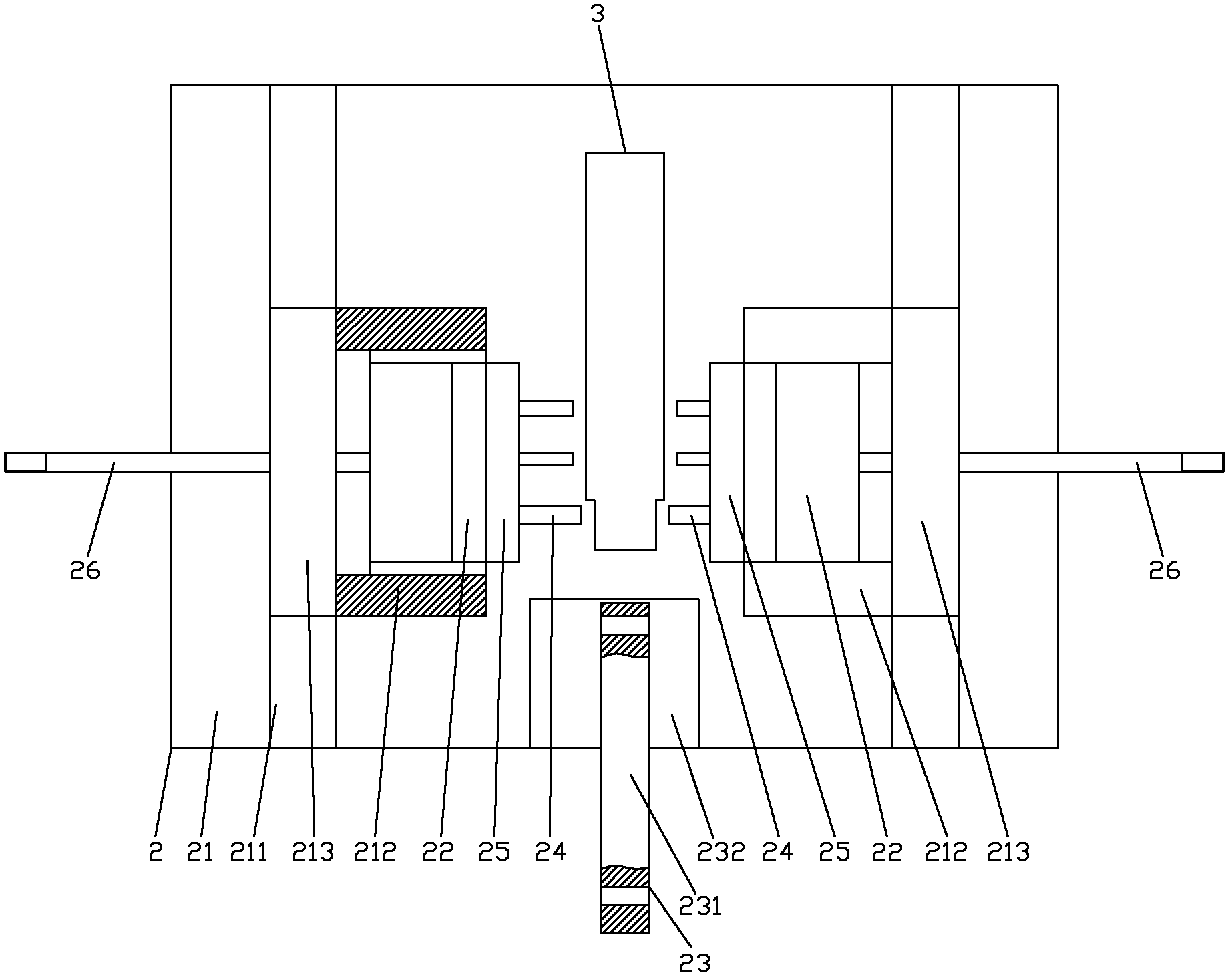 Engine base punching die