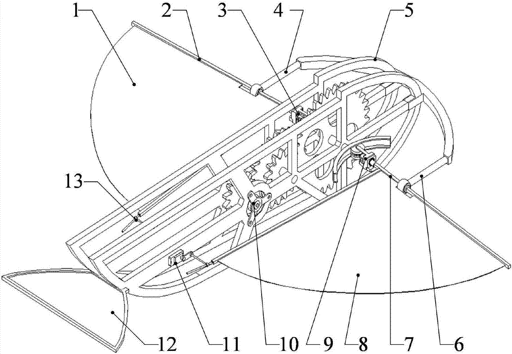 Ornithopter provided with three-degree-of-freedom wings