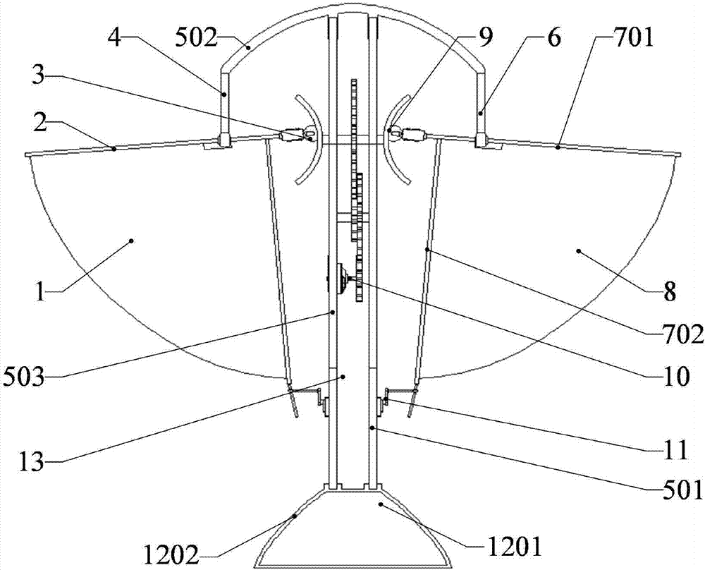 Ornithopter provided with three-degree-of-freedom wings