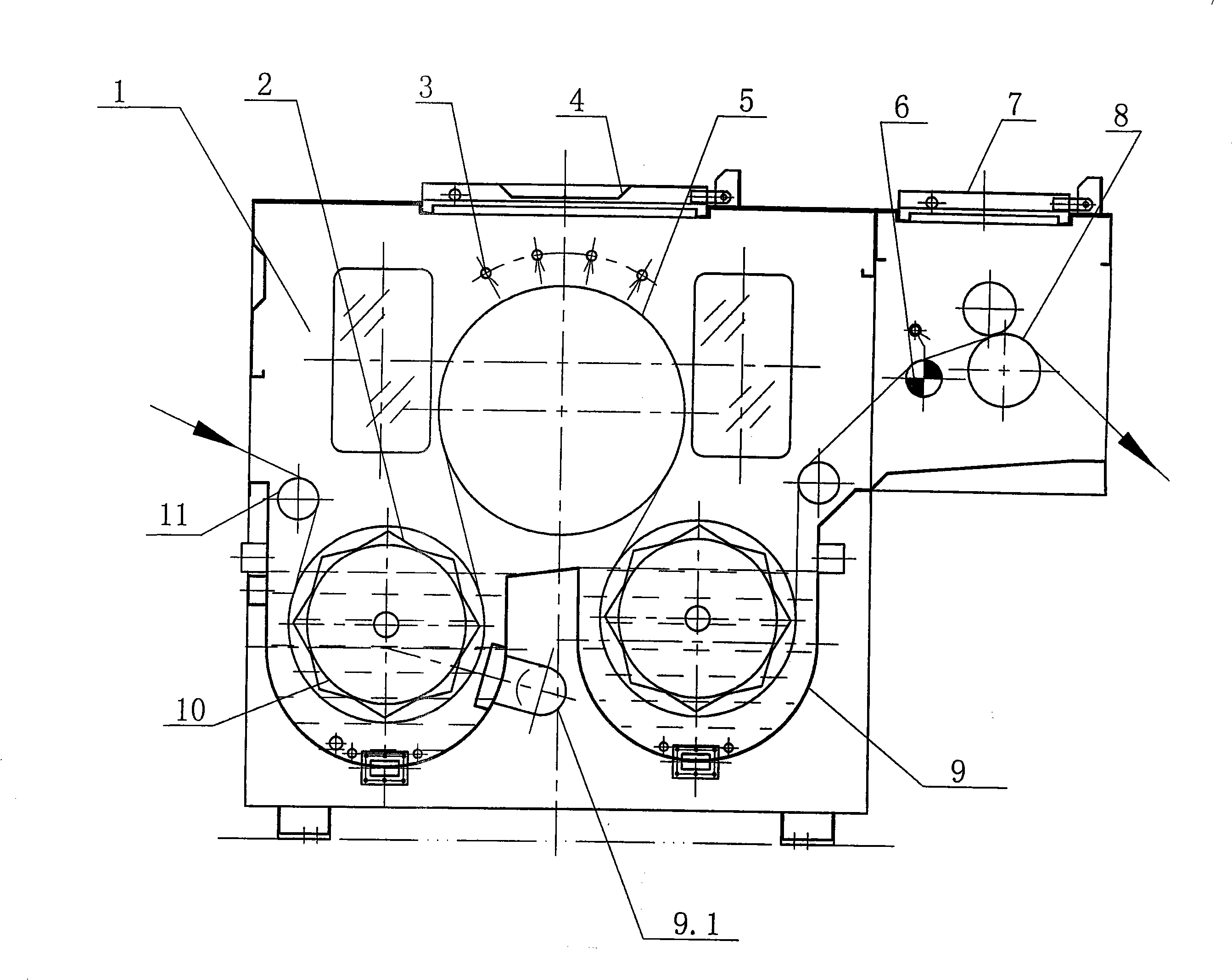 Novel double oscillation tumbling barrel scouring machine