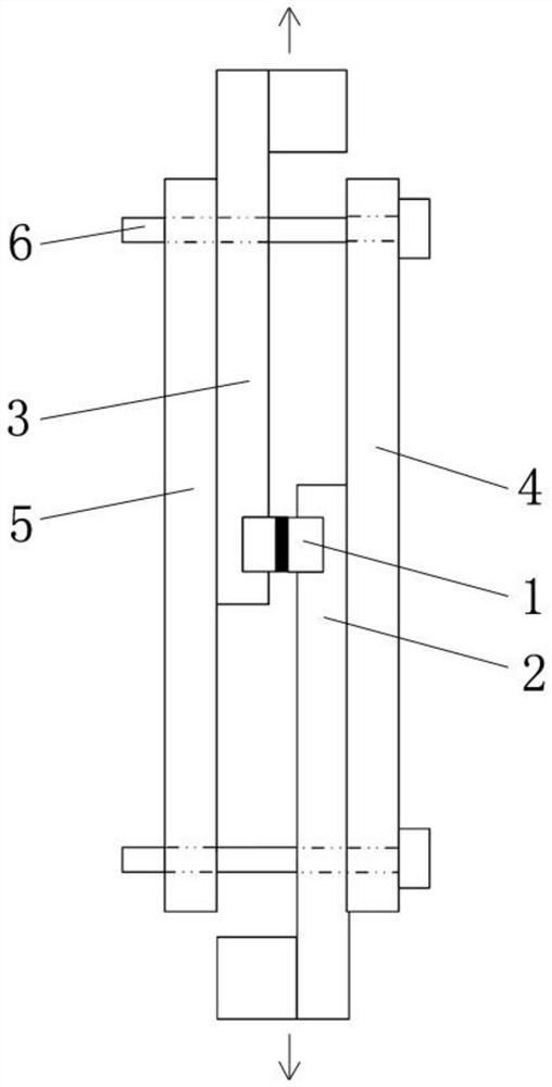 Equivalent testing device and method for shearing reliability of SoC packaging interconnection structure