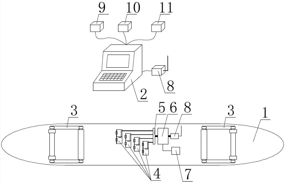 Cantilever type moving train axle load test method and test device thereof