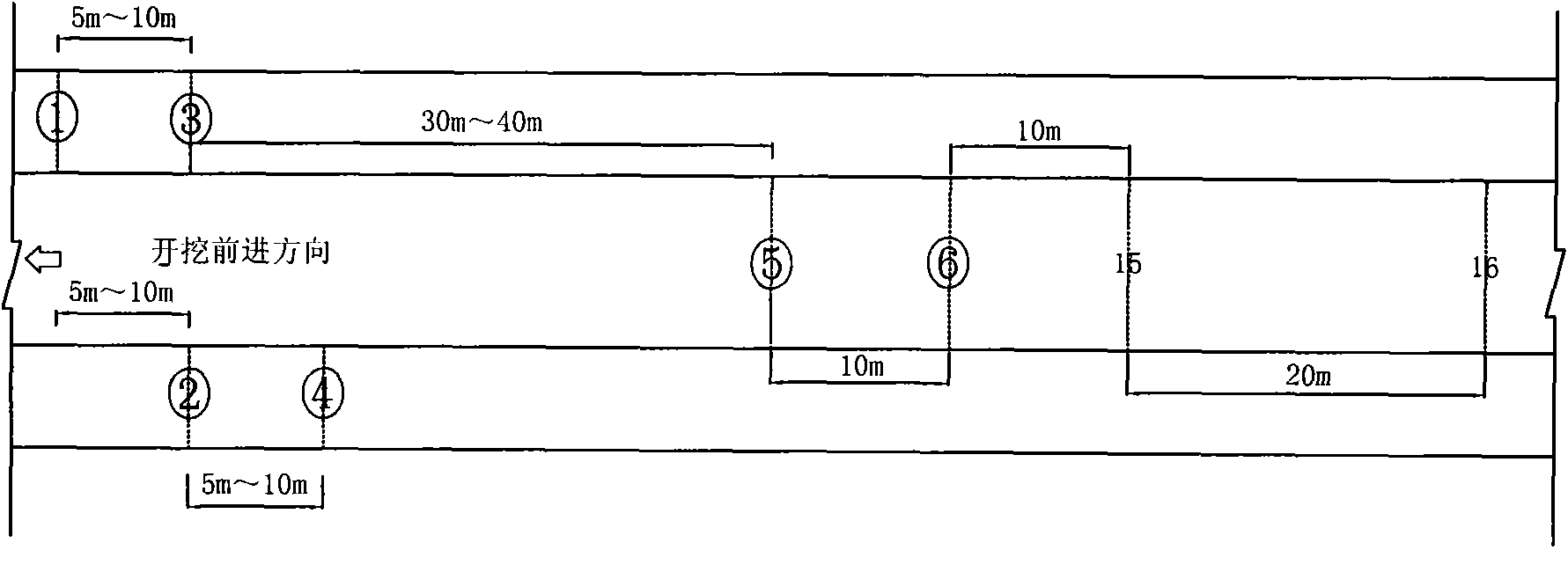 Construction method of six-zone digging of super cross section tunnel