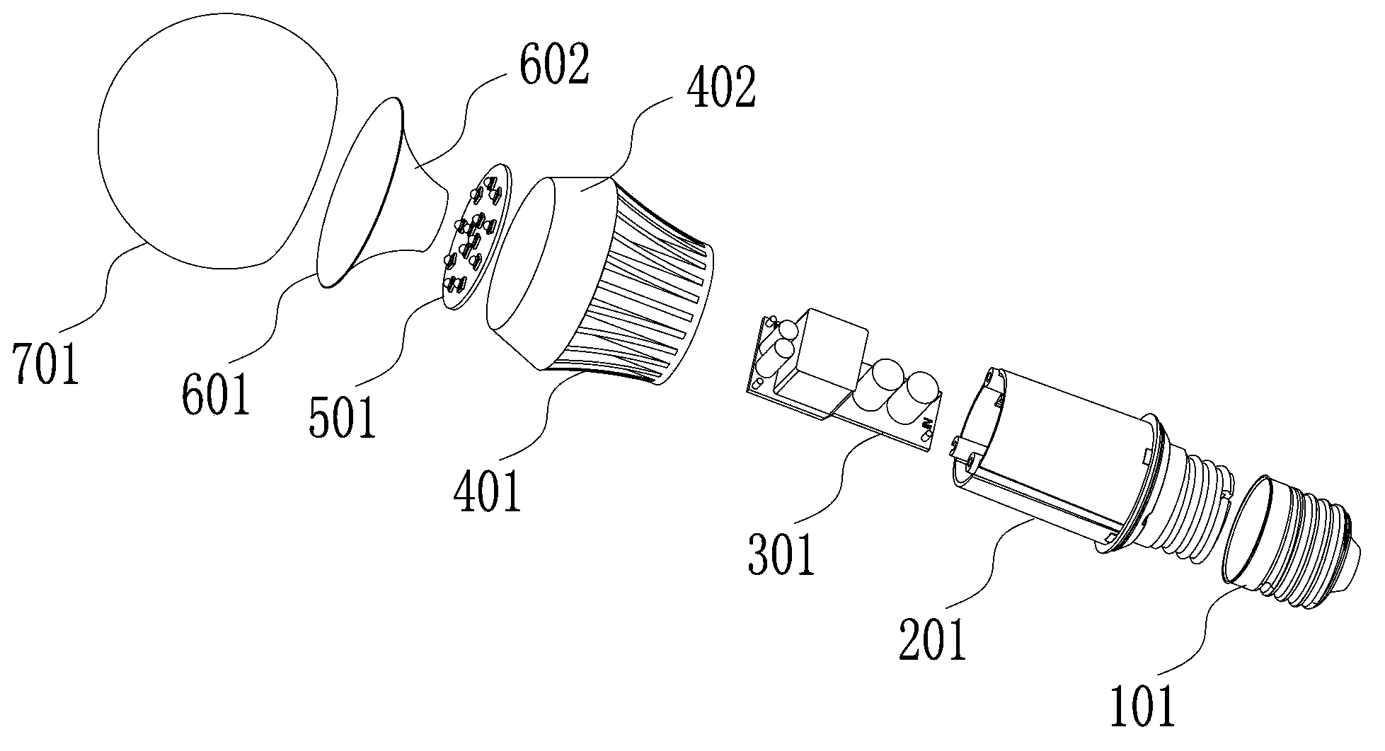 Full-light-distribution LED bulb